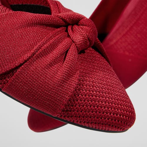 Vivaia Almond-toe Knotted Flats In Ruby Red