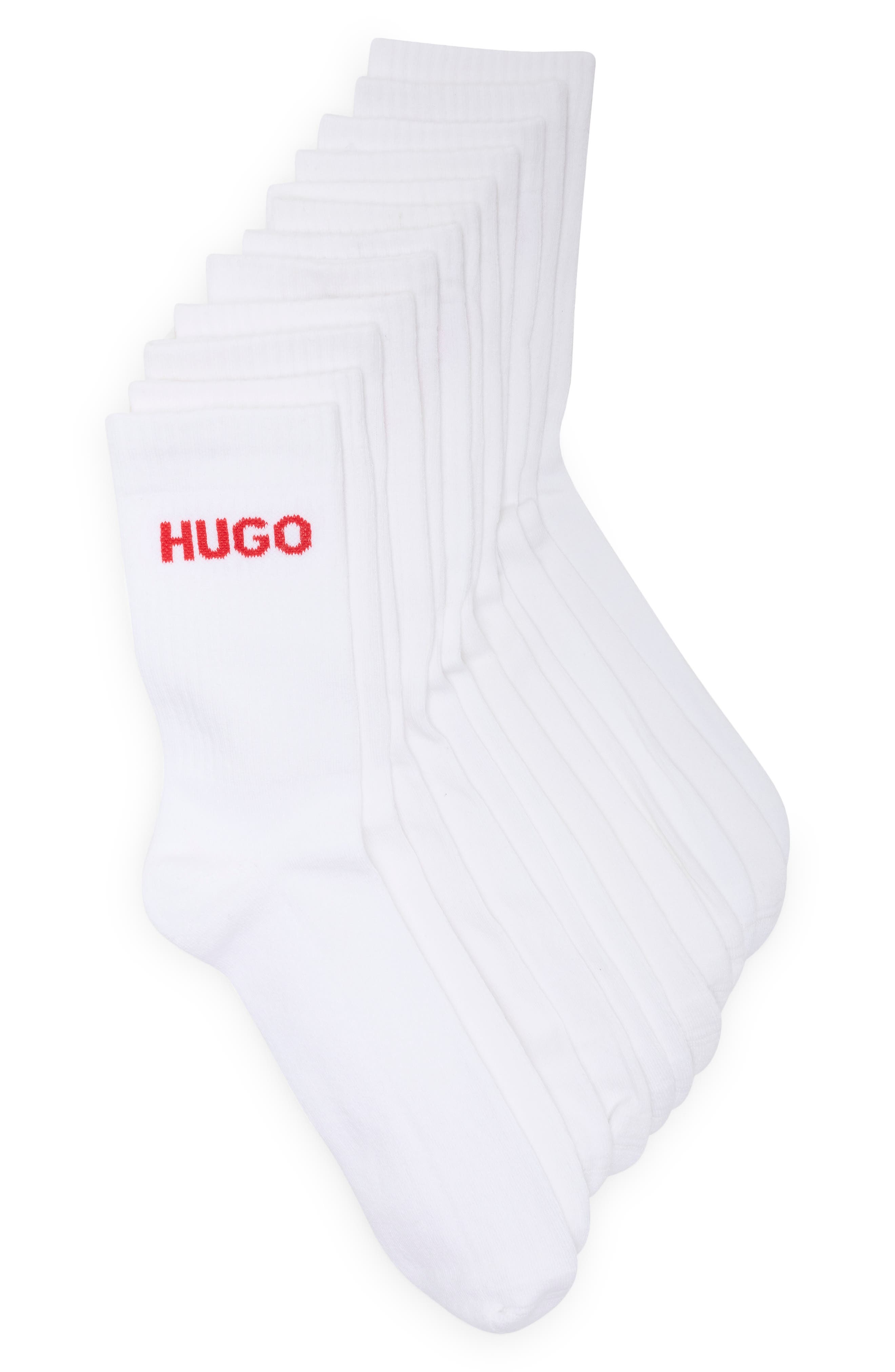 BOSS Rib Logo 6-Pack Crew Socks
