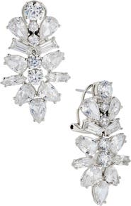 Nadri Cubic Zirconia Cluster Drop Earrings