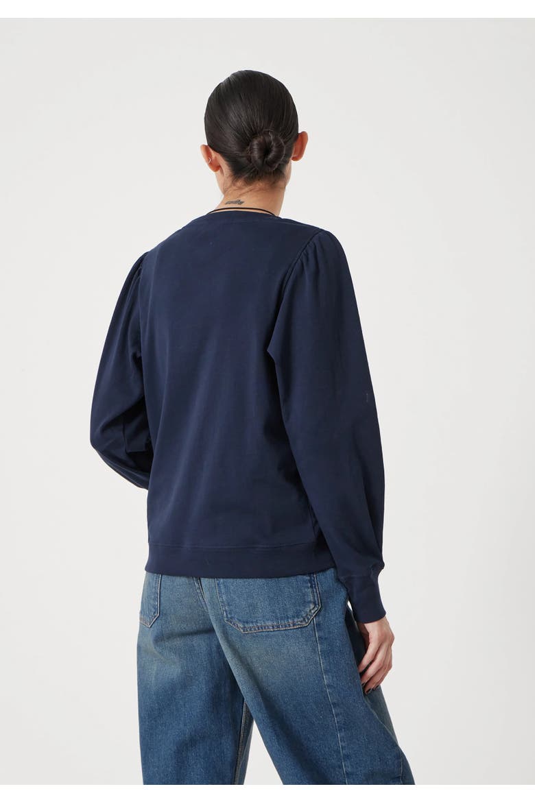Emily Puff Sleeve Relaxed Top, Alternate, color, Dark Navy
