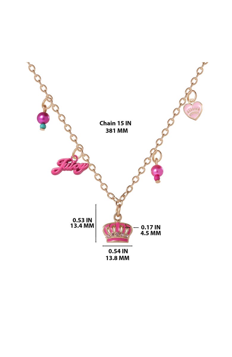 Juicy Couture Kids Crown "Juicy" Charm Necklace, Alternate, color,