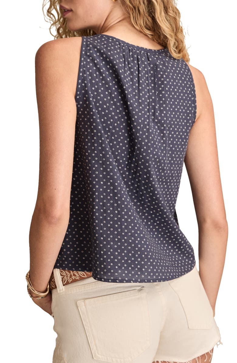 Lucky Brand Embroidered Cotton Swing Tank, Alternate, color, Indigo