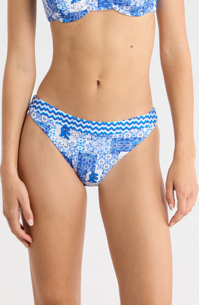 Ramy Brook Isla Printed Hipster Bikini Bottoms, Main, color, Ocean Combo