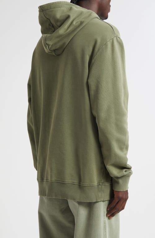 Balmain Oversize Vintage Emblem Cotton Hoodie In Green