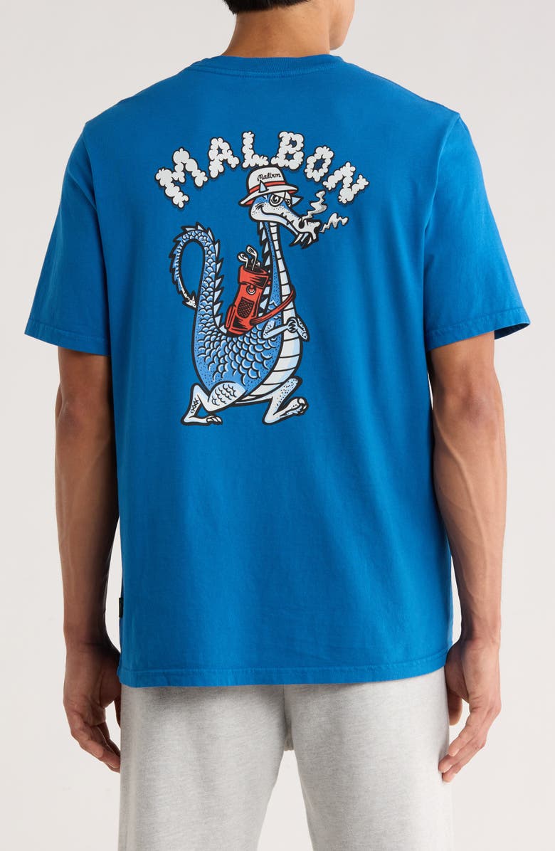 Malbon Golf Bermuda Dragon Graphic T-Shirt, Alternate, color, Blue