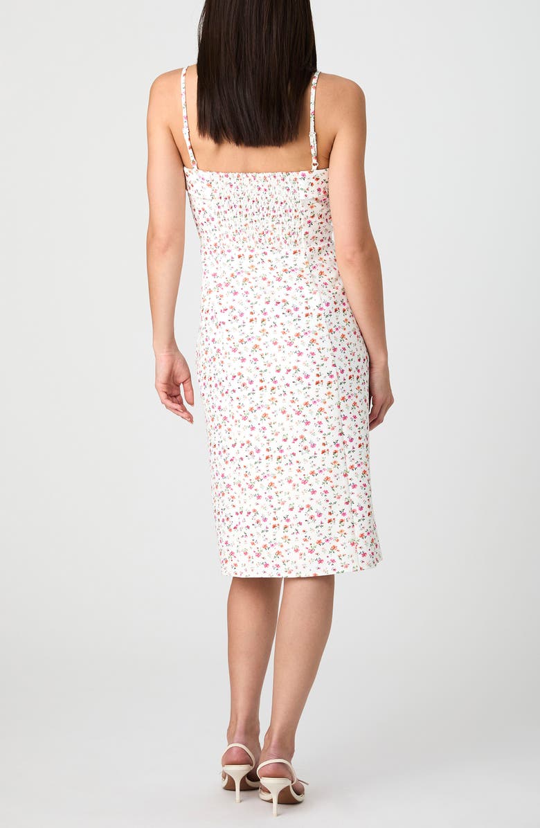 French Connection Echo Floral Crepe Midi Dress, Alternate, color, Cerise Pink Multi