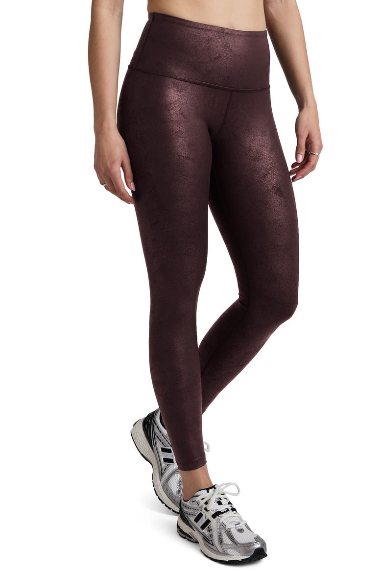 Luxe Leatherette High Waist Leggings, Alternate, color, CHERRY LEATHERETTE FOIL