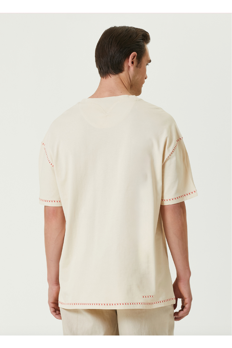 Pure Cotton Free Heaven Crochet T-Shirt, Alternate, color, Beige