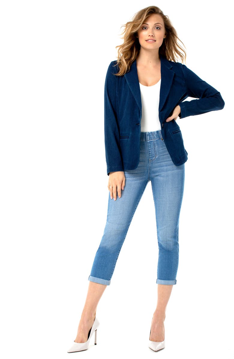 Liverpool Los Angeles Liverpool Chloe Pull-On High Waist Roll Cuff Crop Skinny Jeans, Alternate, color, 