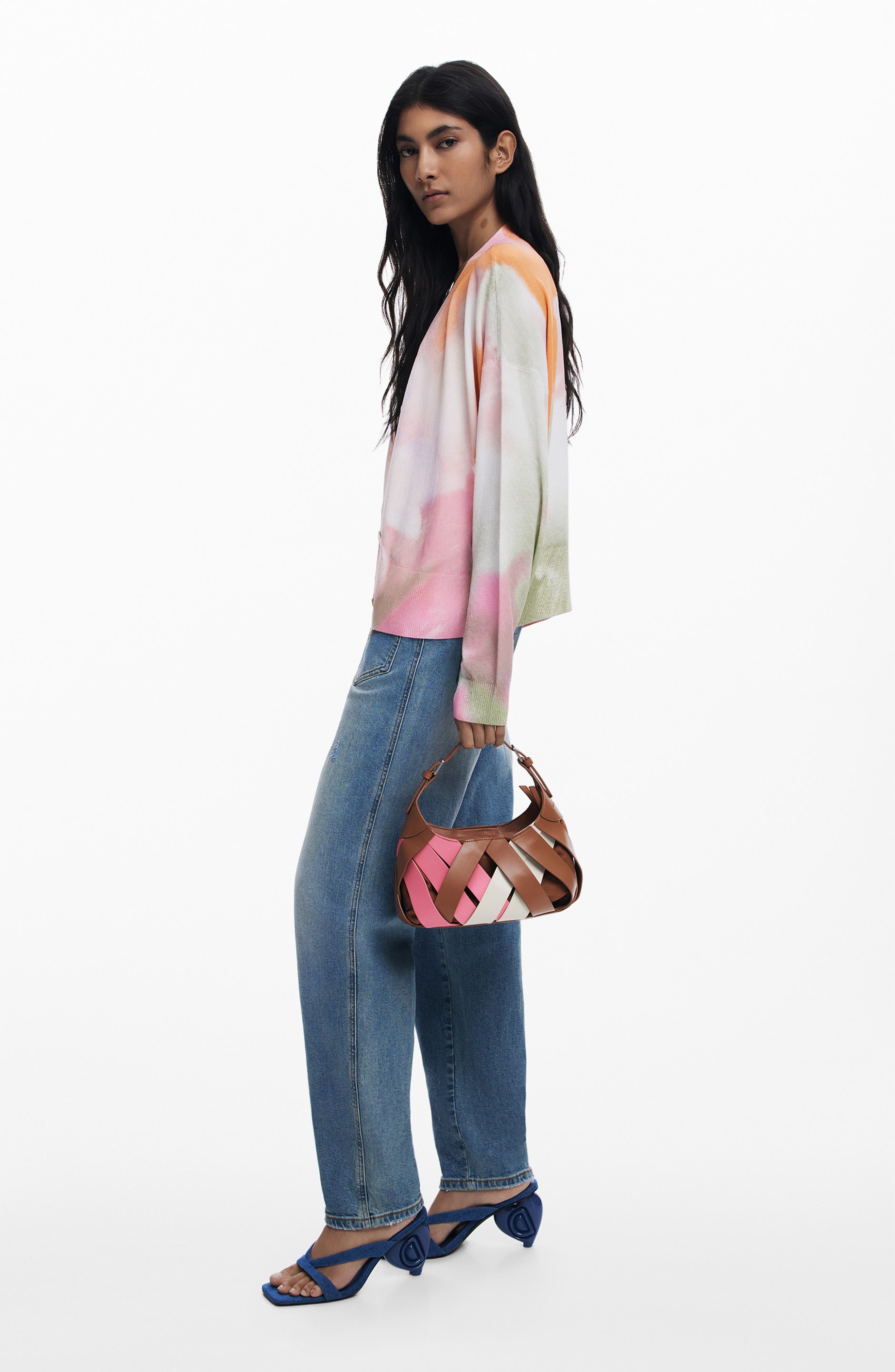 Desigual Faux Leather Shoulder Bag, Alternate, color, Brown