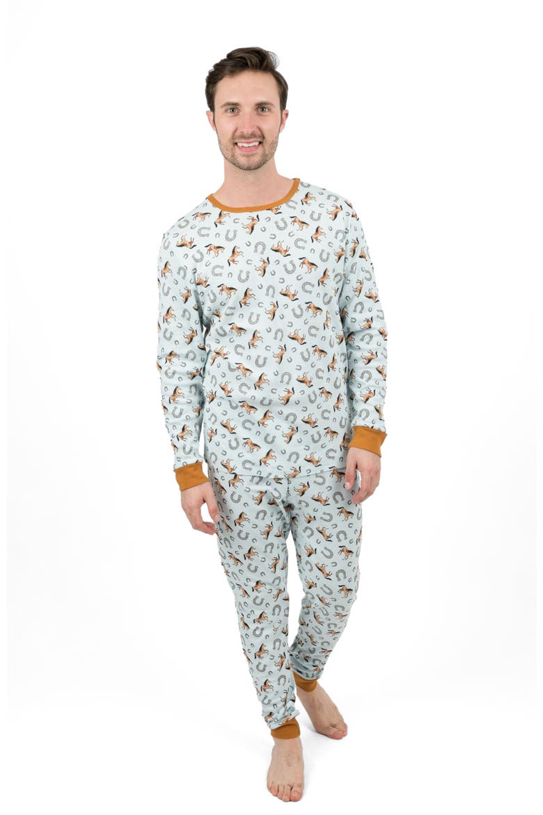 Men's Cotton Printed Matching Family Pajamas, Main, color, Horse