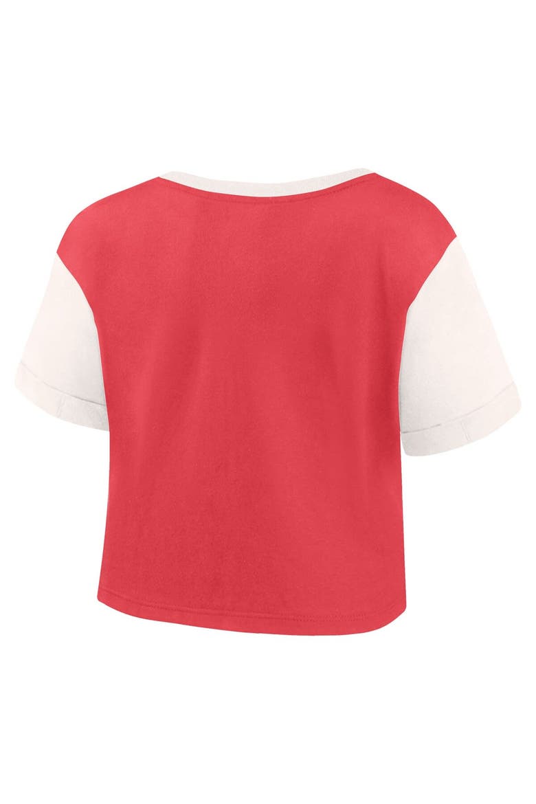 Women's Fanatics Branded Crimson Oklahoma Sooners Color-Block Script Tail T-Shirt, Alternate, color, Crimson