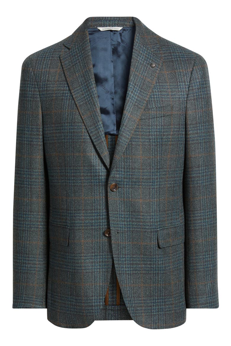 McAllen Green Plaid Soft Constructed Wool & Silk Sport Coat, Alternate, color, OLIVE