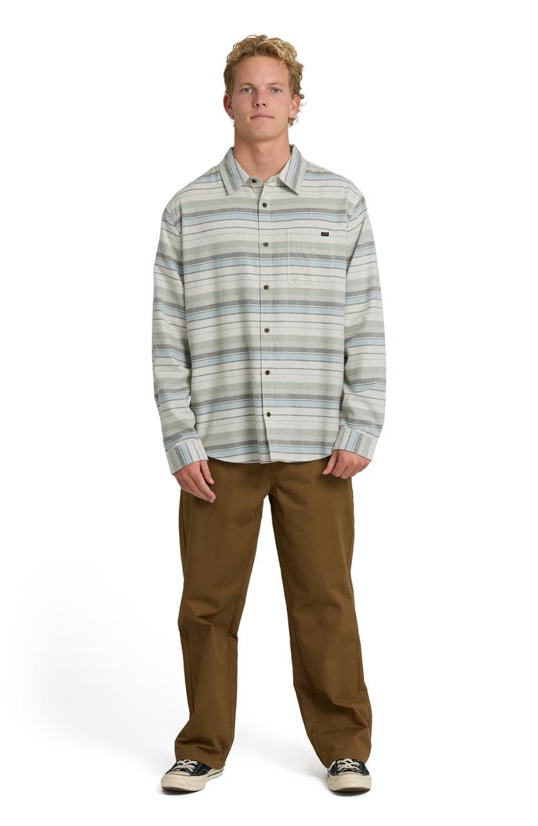 Billabong Coastline Cotton Flannel Button-Up Shirt, Alternate, color, White Multi