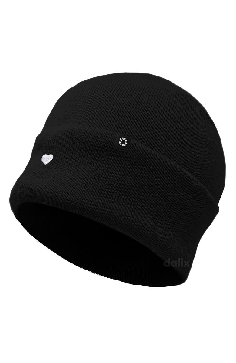 Dalix Lil Heart Beanie Cap, Alternate, color, Black