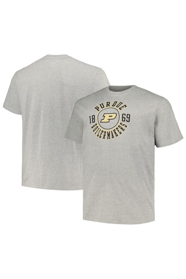 Men's Champion Heather Gray Purdue Boilermakers Big & Tall Circle Logo T-Shirt, Alternate, color, Heather Gray