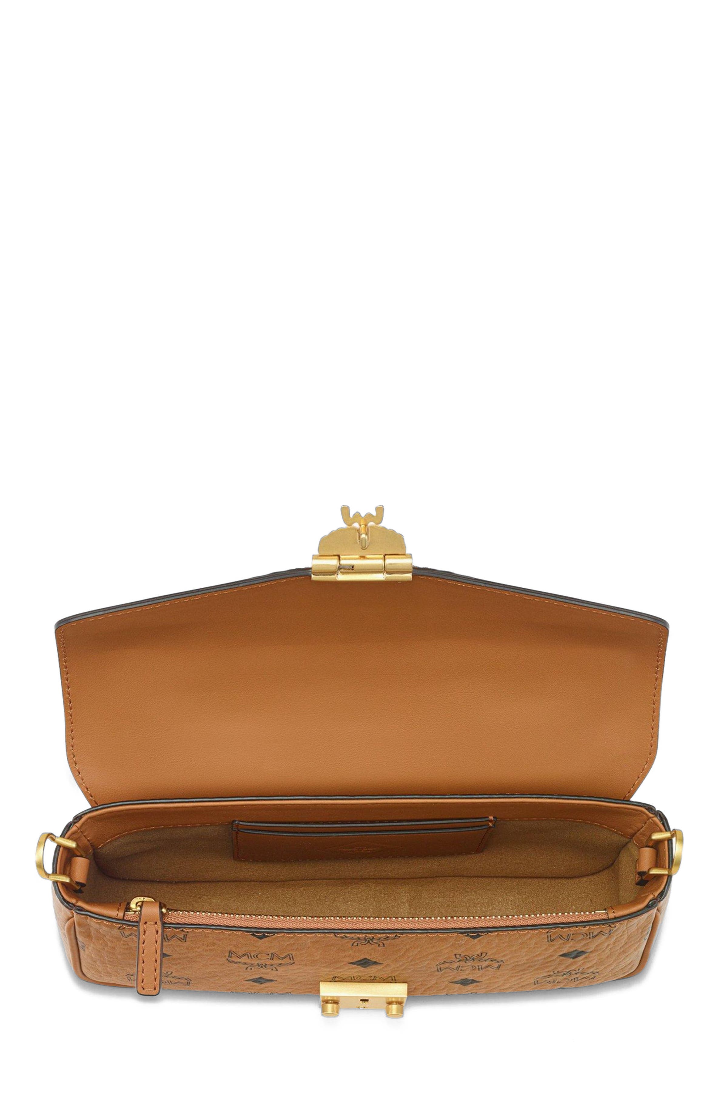 MCM Tracy Crossbody in Visetos Leather Mix, Alternate, color, Cognac