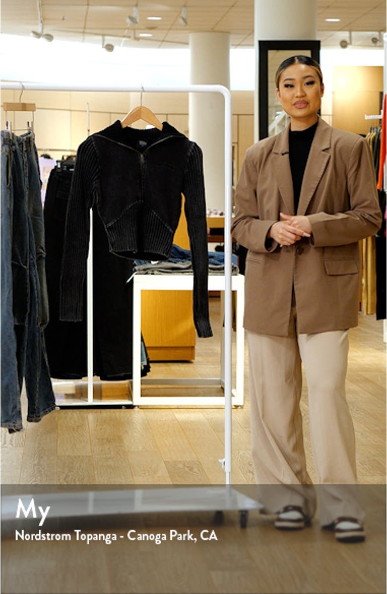 Thea Mixed Media Rib Track Sweater, sales video thumbnail