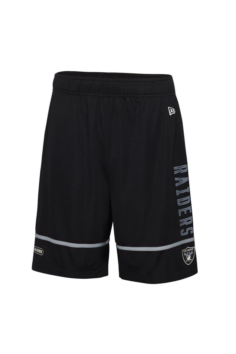 Men's New Era Black Las Vegas Raiders Combine Authentic Rusher Training Shorts, Alternate, color, Black