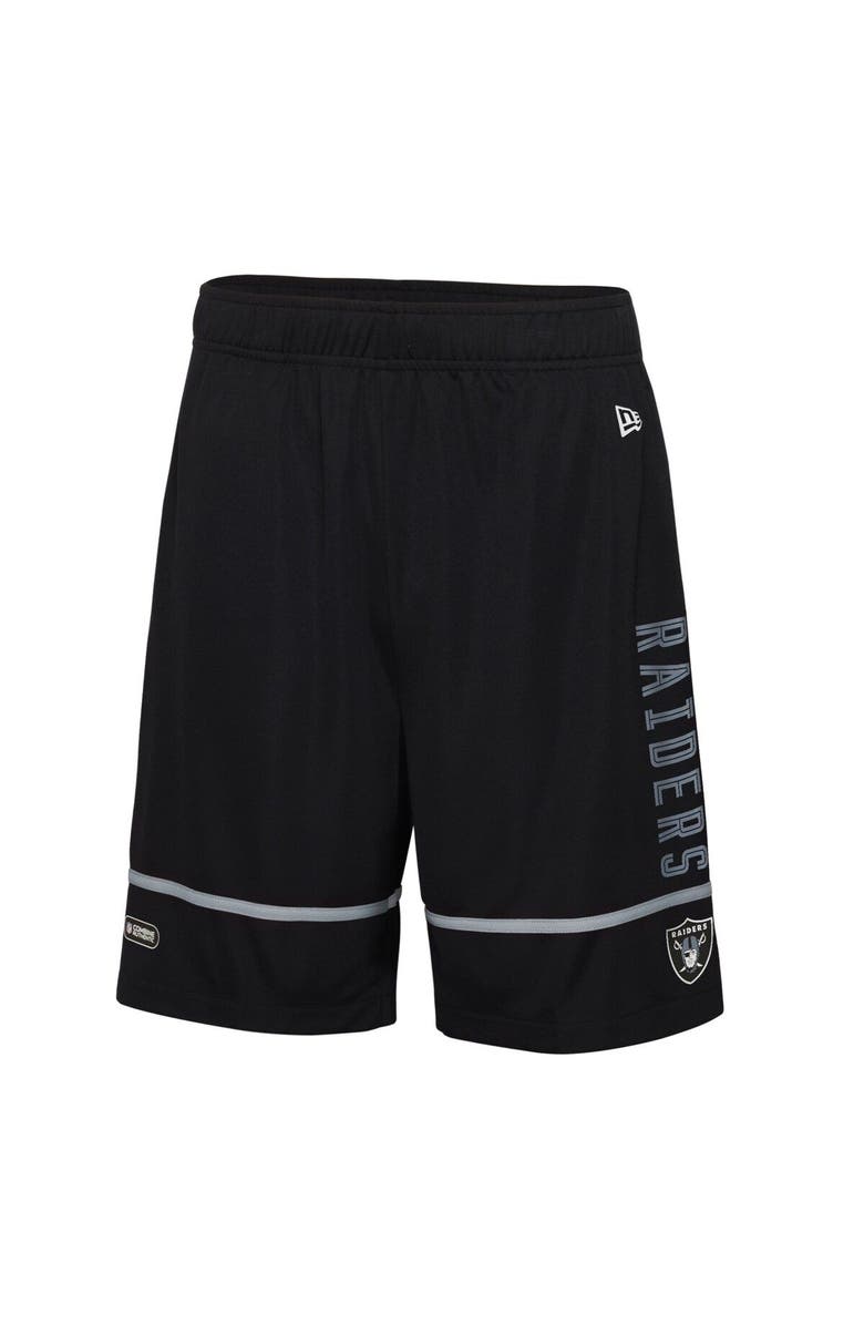 New Era Men's New Era Black Las Vegas Raiders Combine Authentic Rusher Training Shorts, Alternate, color, Black