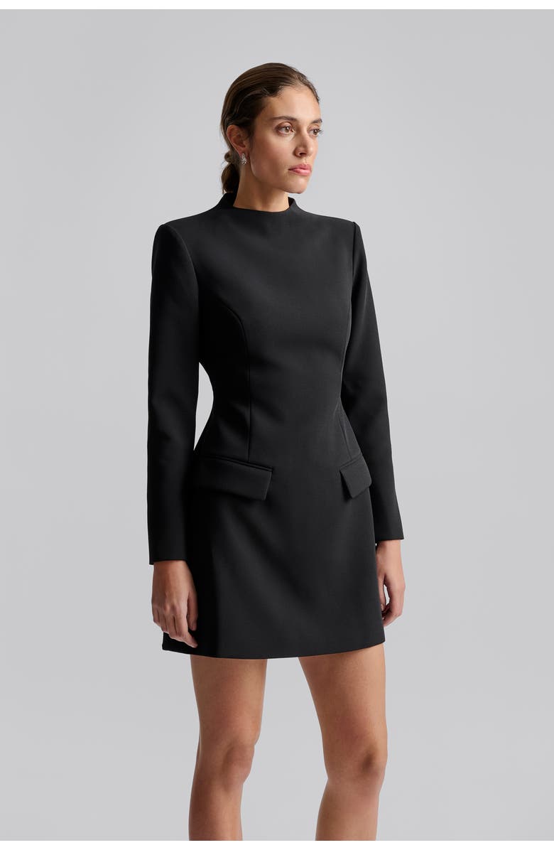 Malina Leanna High Neck Mini Dress, Alternate, color, Black