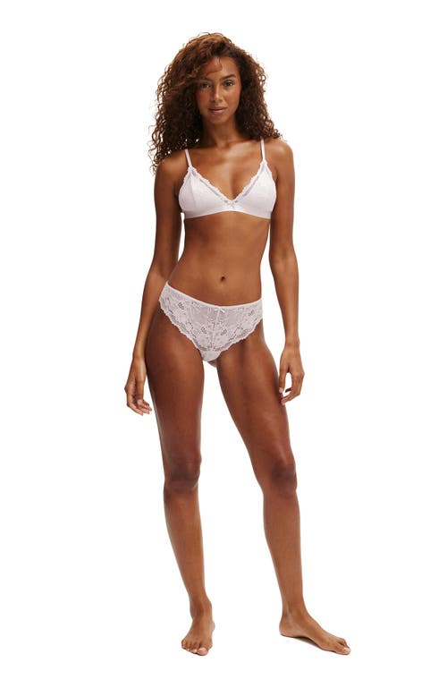Cotton On Body Everyday Lace Triangle Padded Bralette In Pink
