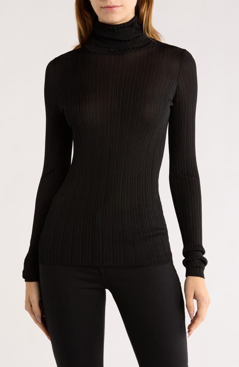 Semisheer Turtleneck Sweater