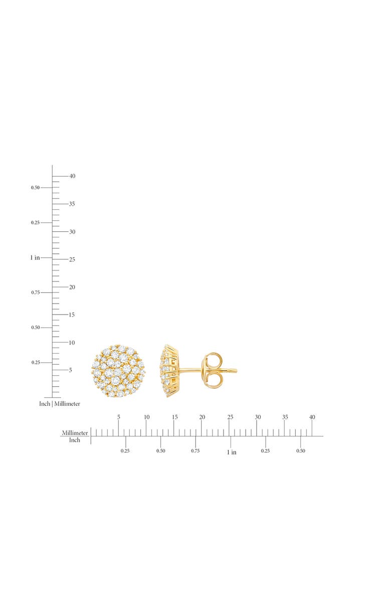 Crislu Pavé Cubic Zirconia Stud Earrings, Alternate, color, 18Kyg/ Clear Stone