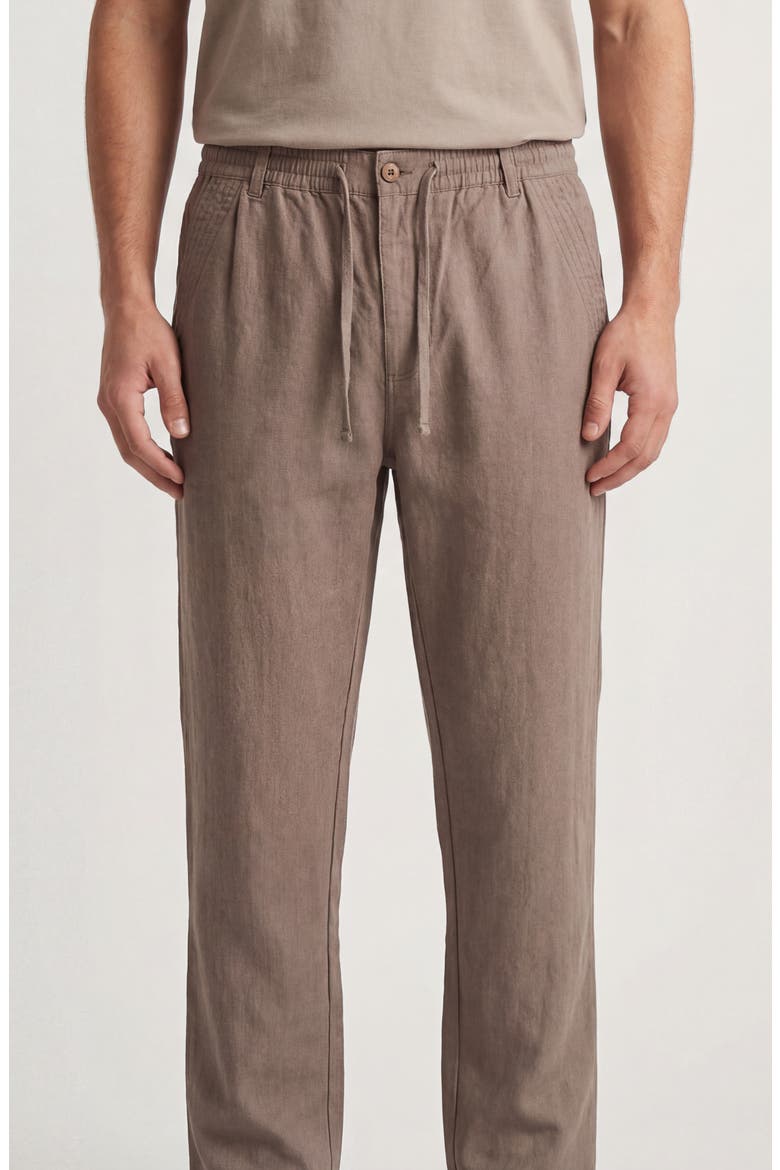 Linen & Cotton Blend Pants, Main, color, ROCK RIDGE