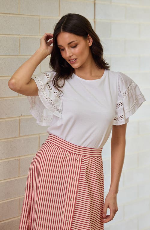 Brave + True Brave+true Chloe Cutout Flutter Sleeve Top