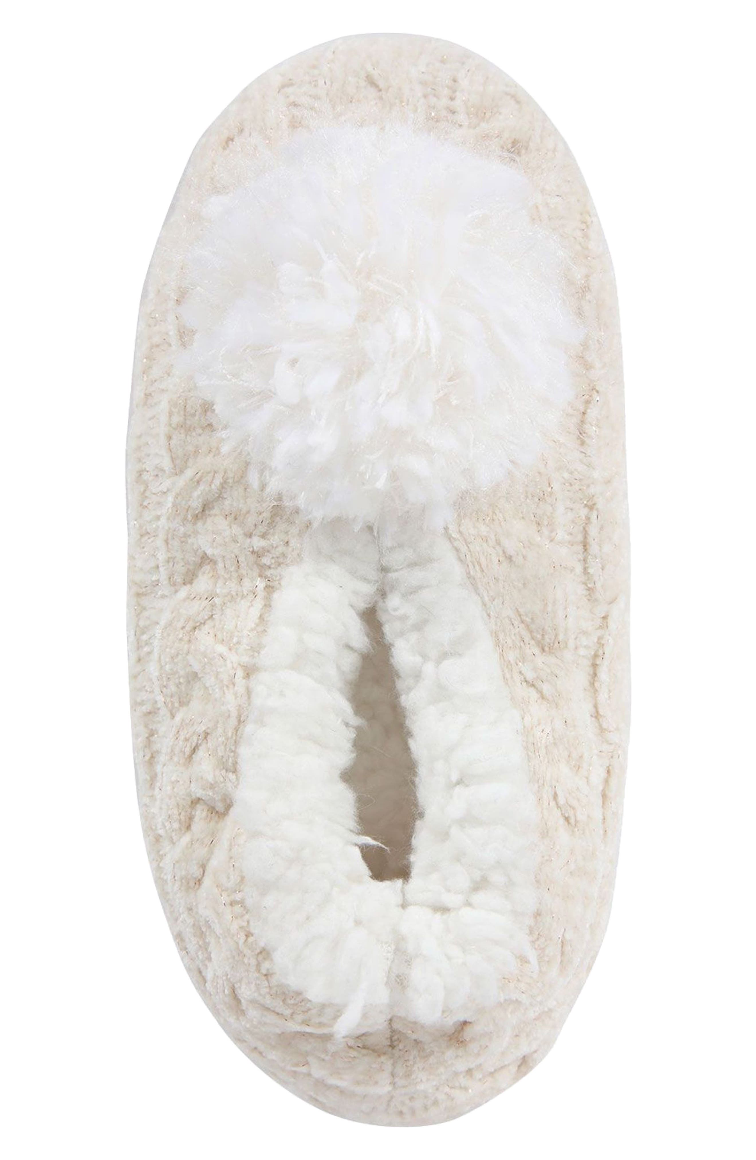 Cable Chenille Slipper Socks, Alternate, color, IVORY