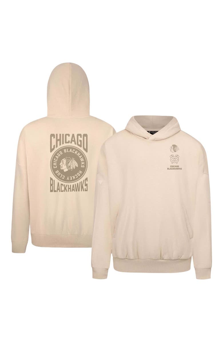 LEVELWEAR Men's Levelwear Cream Chicago Blackhawks Contact Stamp Pullover Hoodie, Main, color, 