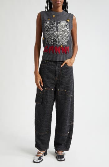 Ganni Fluffy Carpenter Jeans | Nordstrom Ganni Fluffy Carpenter Jeans | Nordstrom