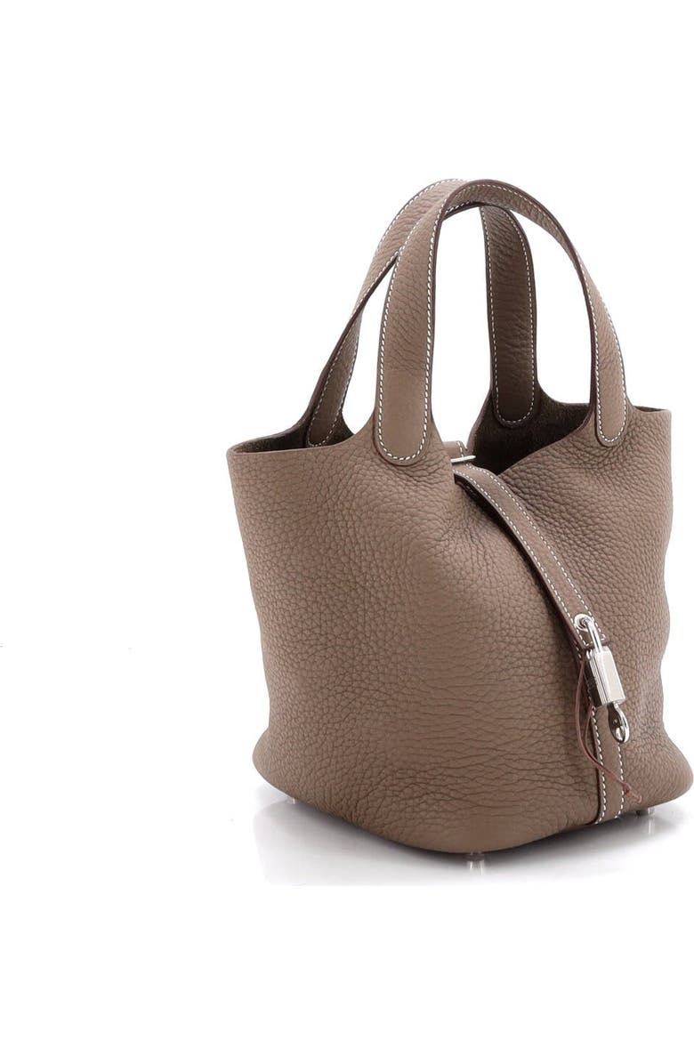 Pre-Owned Hermes Monochrome Picotin Lock Bag Clemence PM, Alternate, color, Etoupe