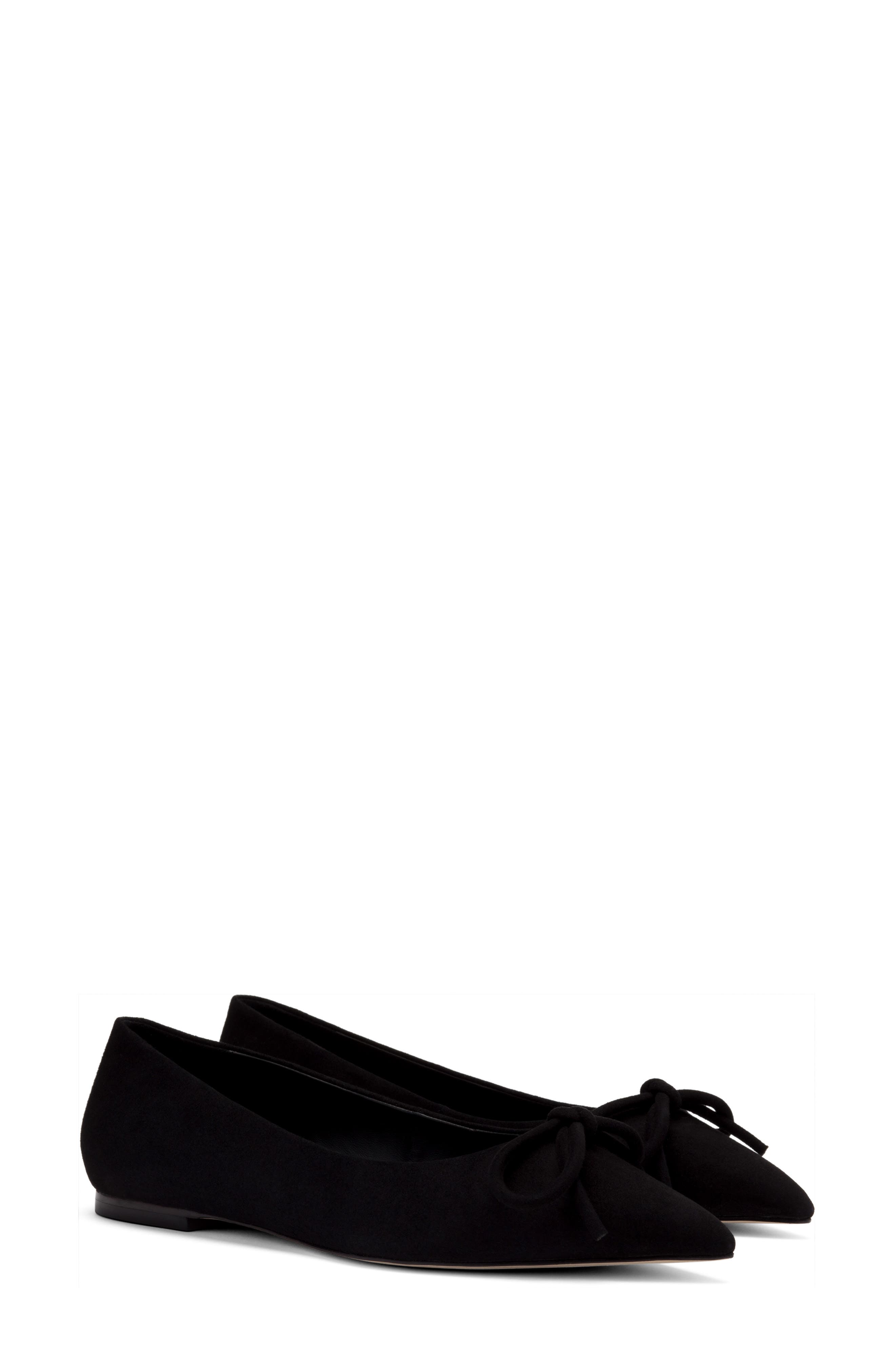 Lee Pointed Toe Flat, Main, color, BLACK/ BLACK