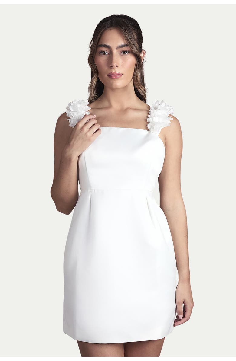 Coast 3D Floral Bardot Bridal Mini Dress, Main, color, Ivory