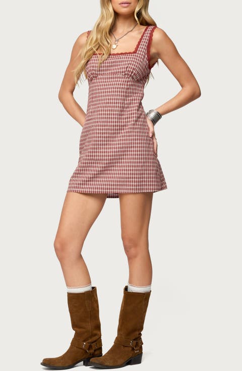 Clarren Gingham Sleeveless Minidress