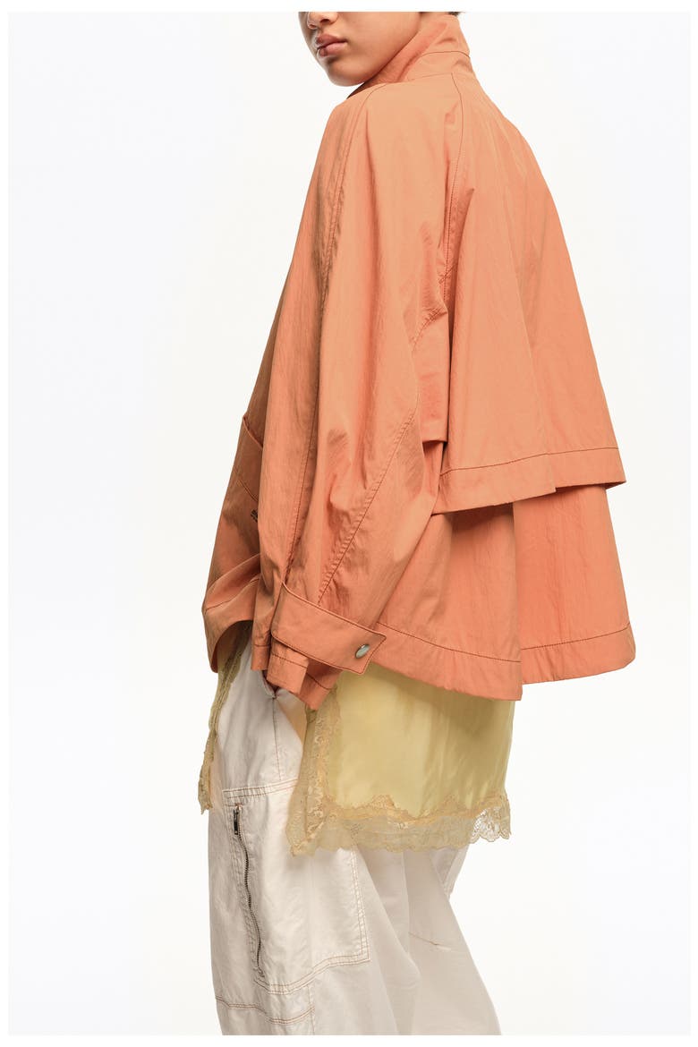 Fluid High Neck Trench, Alternate, color, ORANGE