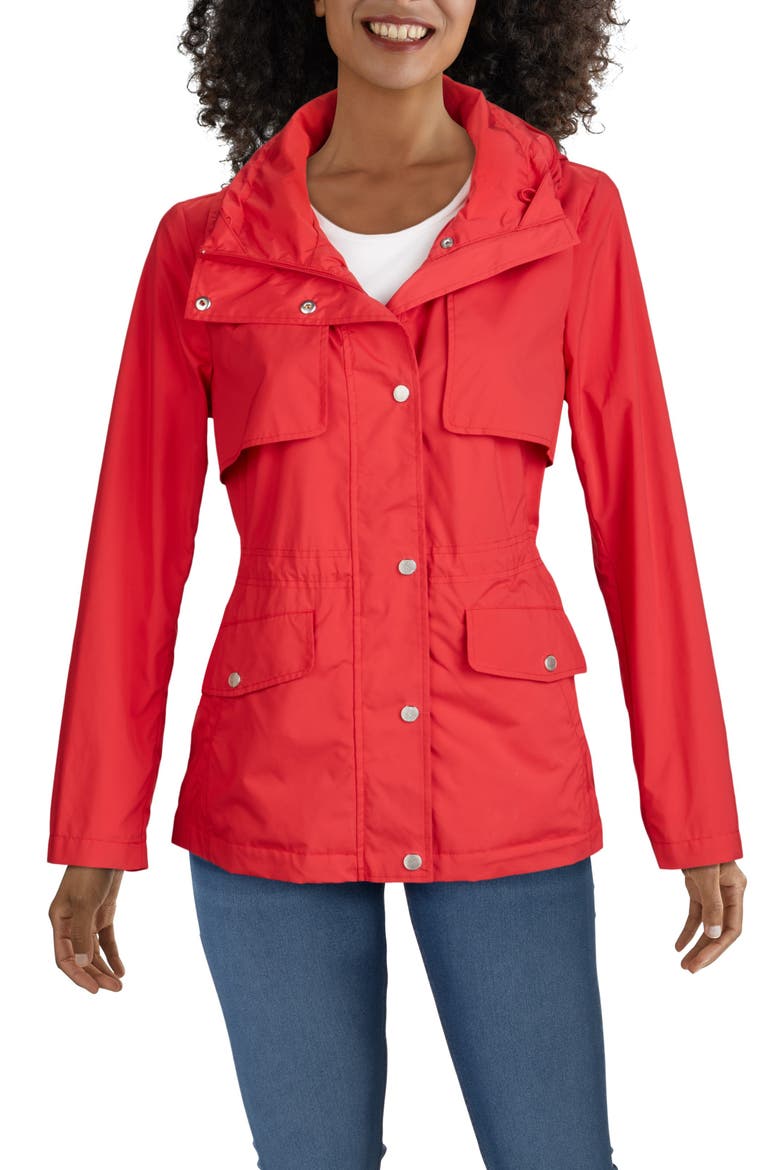 Water Repellent Hooded Parka, Main, color, RED