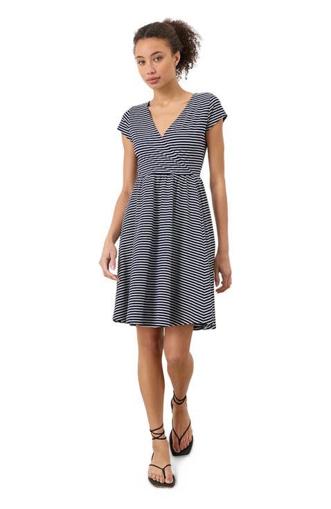 Organic Cotton Fit & Flare Crossover Dress