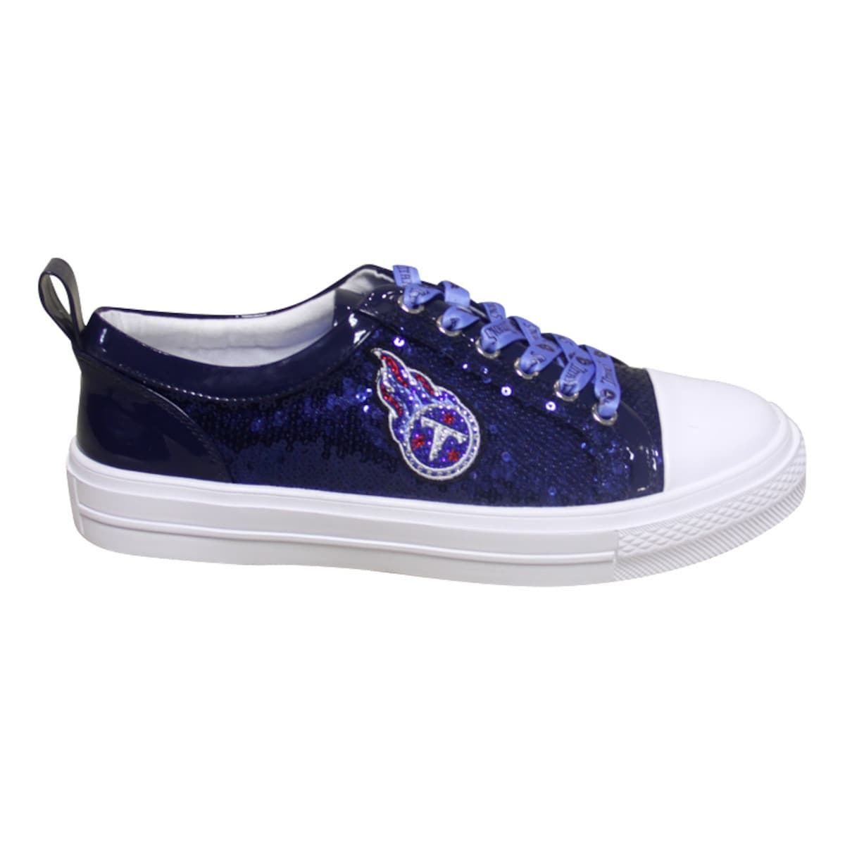 CUCE Women's Cuce Navy Tennessee Titans Team Sequin Sneakers, Alternate, color, 