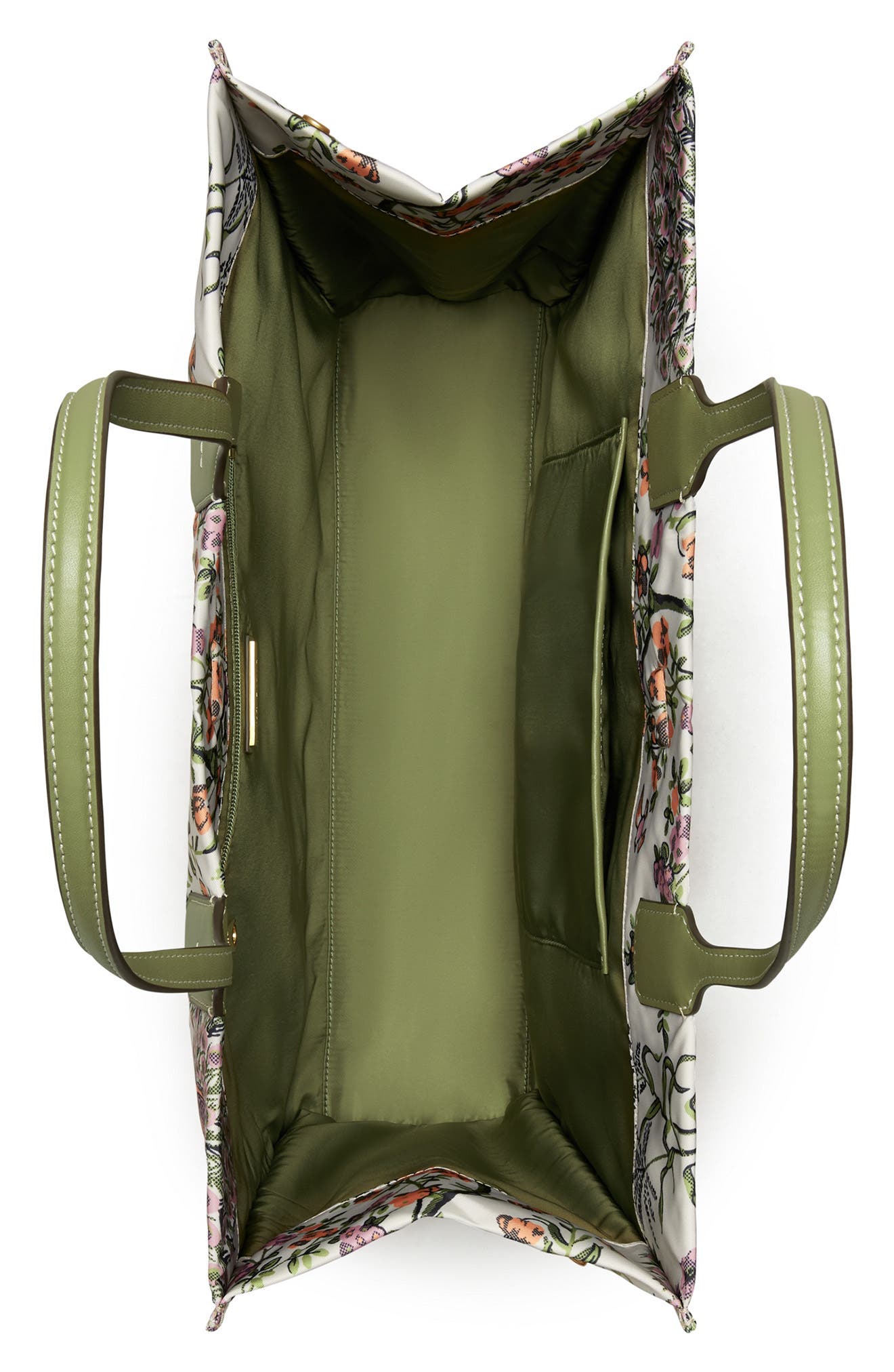 Tory Burch Ella Floral Print Tote, Alternate, color, Winter Sage