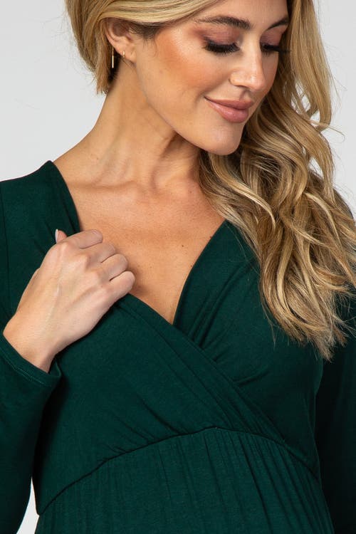 Pinkblush Long Sleeve Maxi Dress In Green