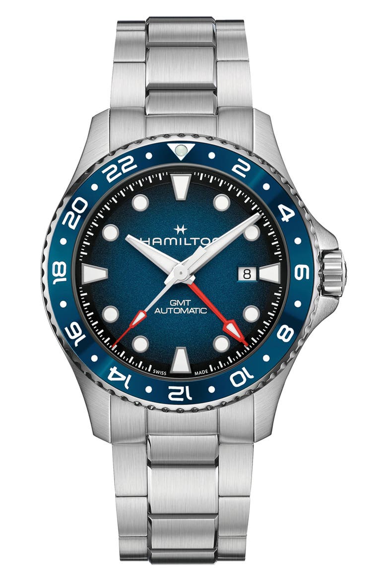 Scuba GMT Bracelet Watch, Main, color, BLUE
