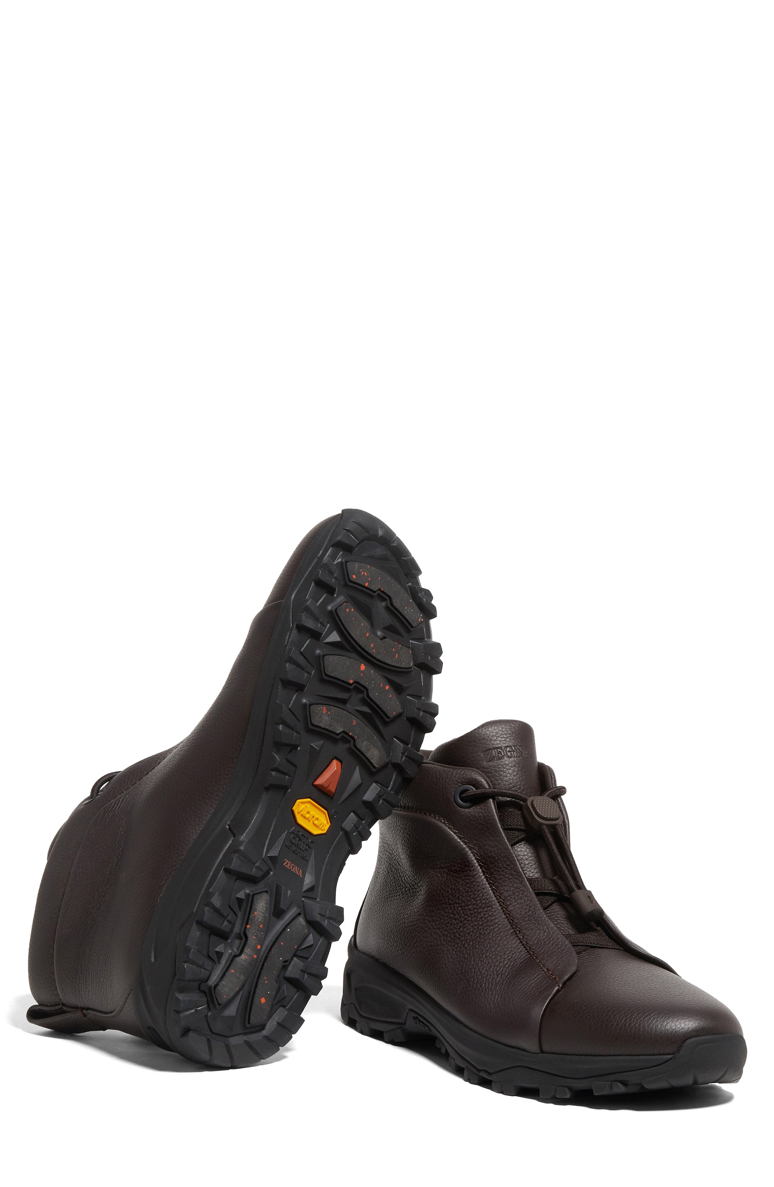 ZEGNA Triple Stitch<sup>™</sup> Vetta High Top Sneaker, Alternate, color, Dark Brown