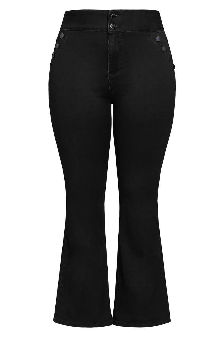 Harley Button Bootcut Jeans, Alternate, color, BLACK