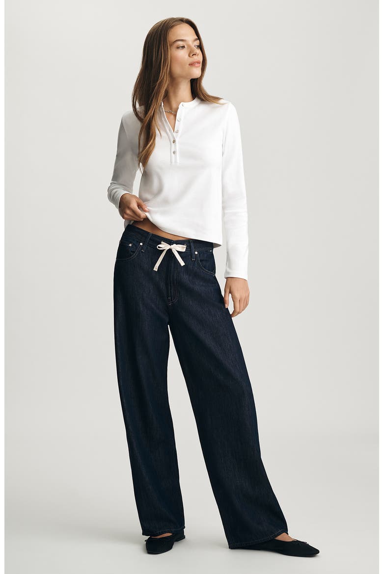 Nella Drawstring High Waist Jeans, Alternate, color, RINSE WELL BLUE