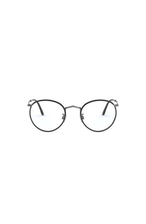 Giorgio Armani 49mm Round Optical Glasses In Metallic