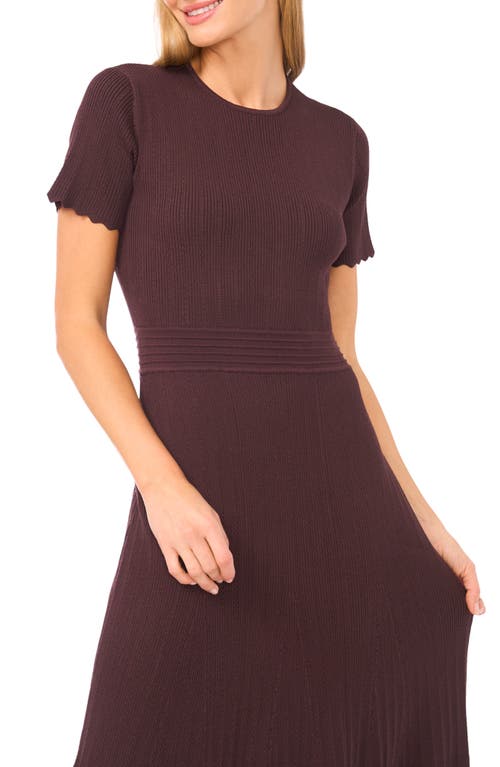 Ted Baker Pointelle Short Sleeve Midi Dress In Brown