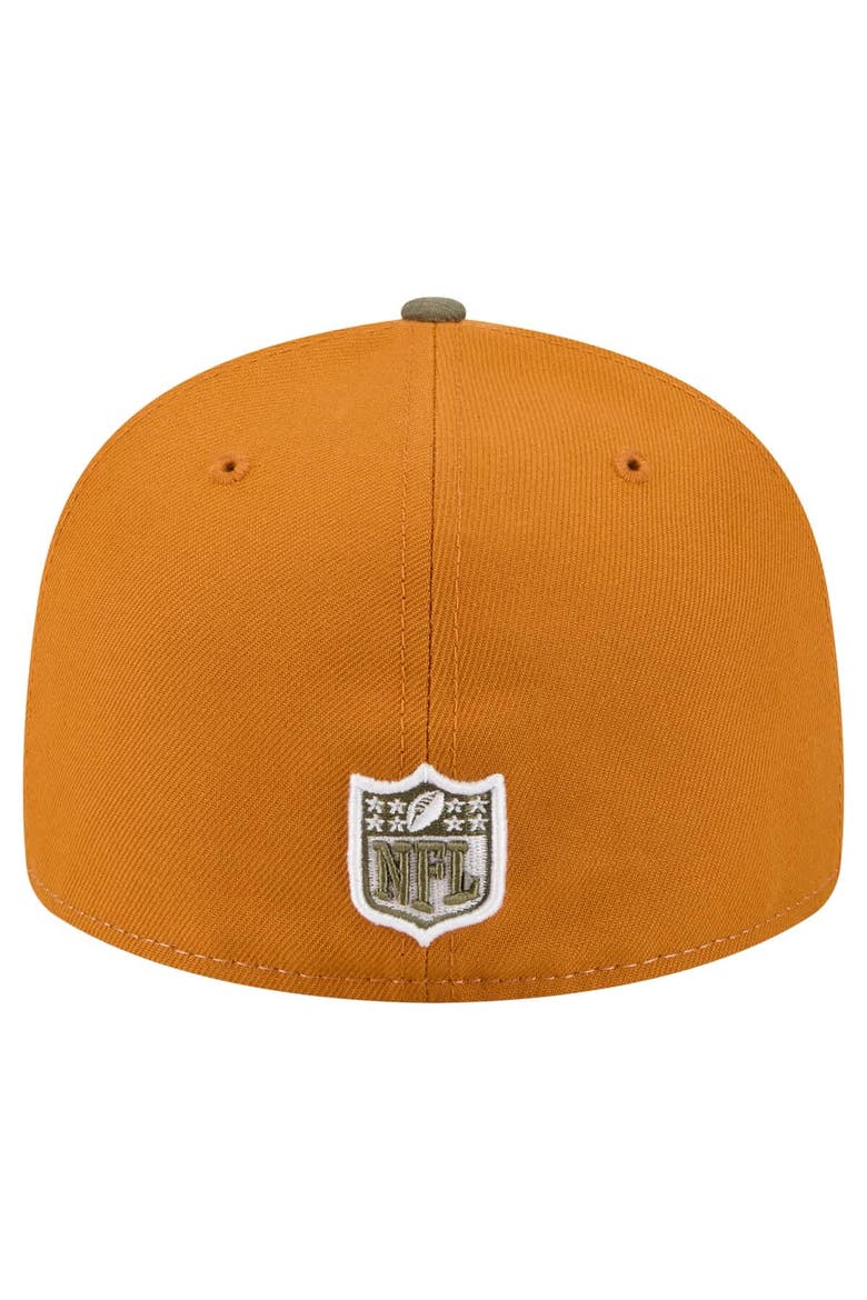 Men's New Era Olive/Brown Green Bay Packers Two-Tone Color Pack Split Panel 59FIFTY Fitted Hat, Alternate, color, Olive